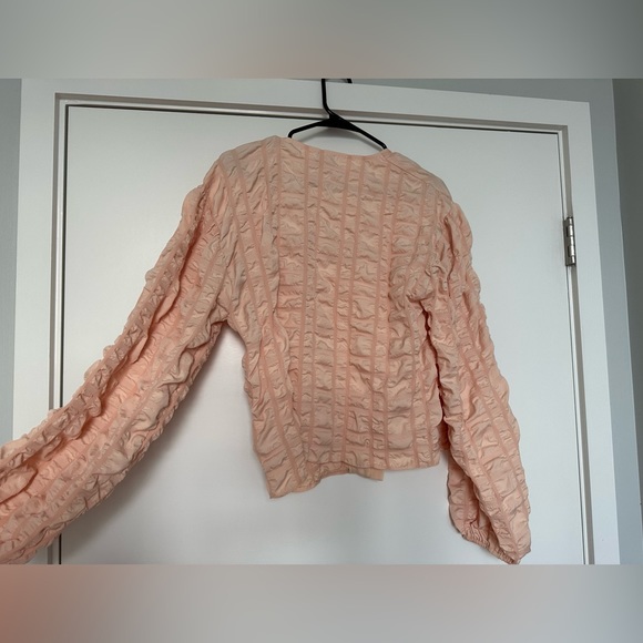 ASOS Textured Long Sleeve Top with Button Front - Picture 6 of 7